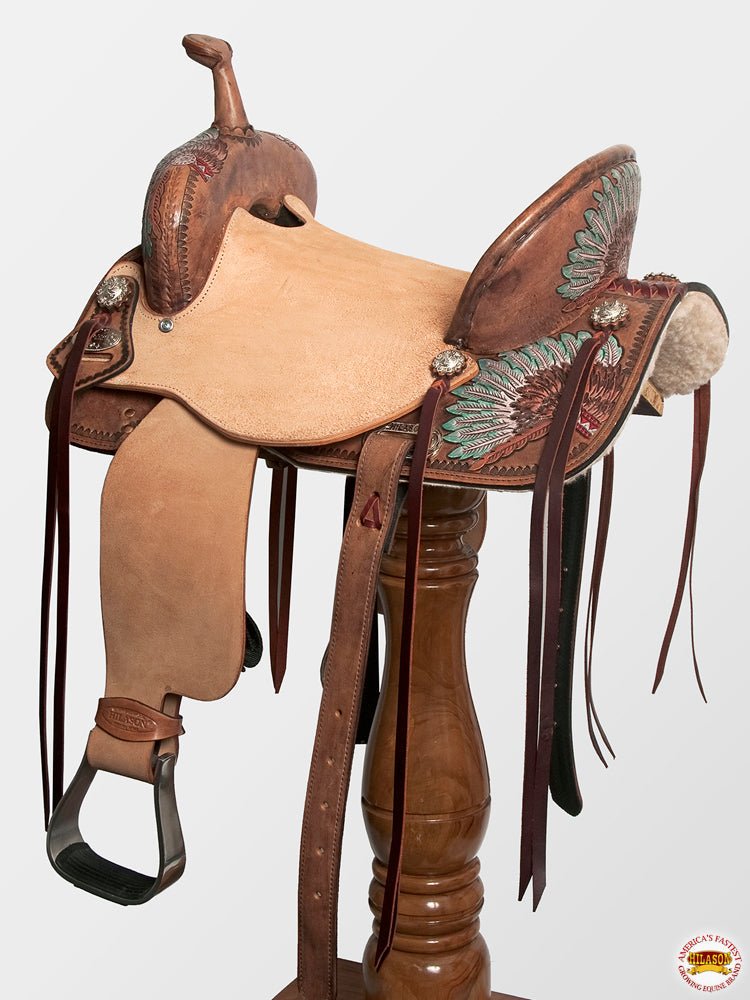 Hilason Western Horse Barrel Flex Trail Saddle American Leather Brown