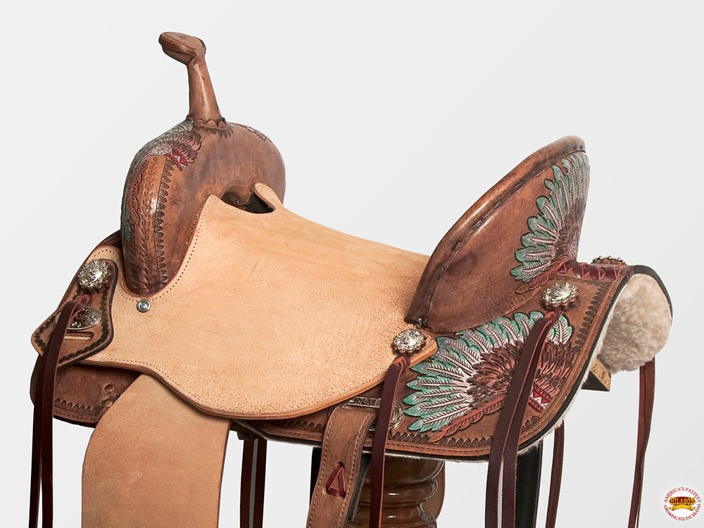 Hilason Western Horse Barrel Flex Trail Saddle American Leather Brown