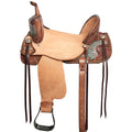 Hilason Western Horse Barrel Flex Trail Saddle American Leather Brown