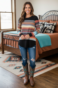 Los Alamos Serape Print Long Sleeve Top Made in America by Baha Ranch Western Wear