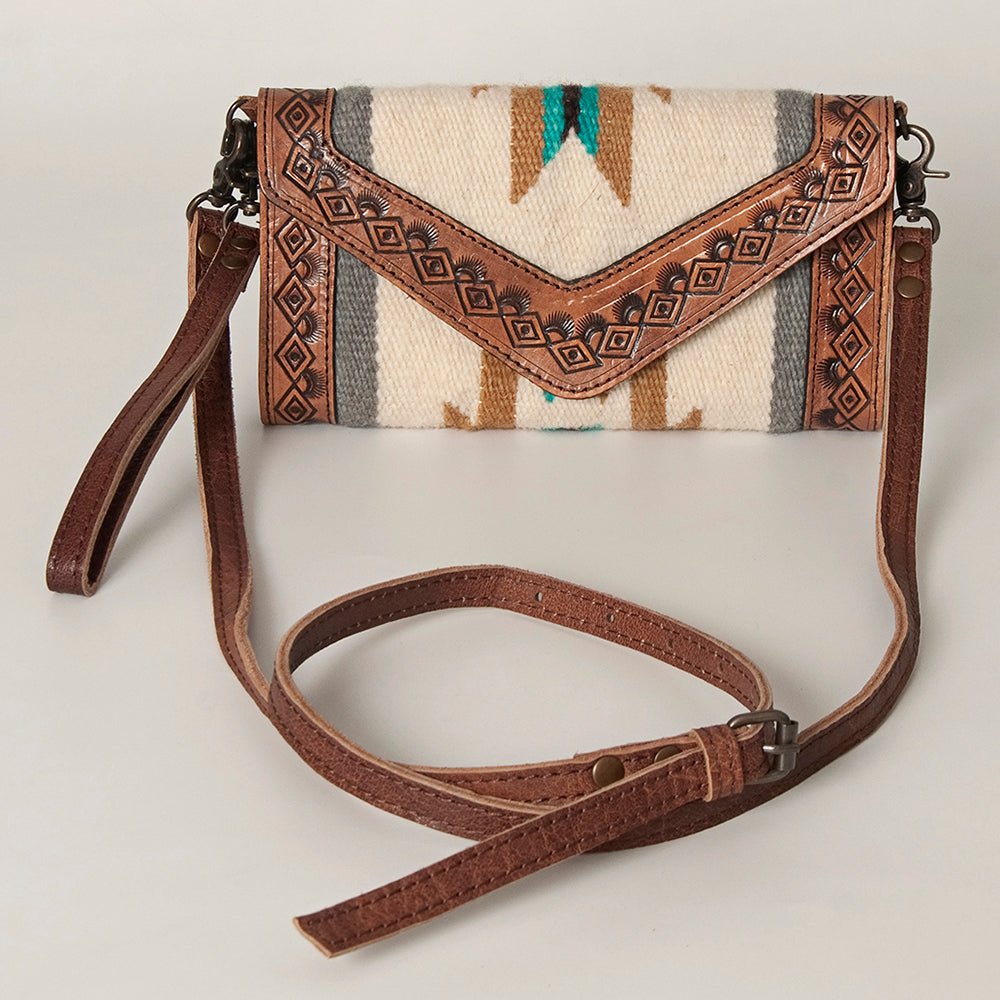 American Darling Hand Tooled Saddle Blanket Genuine Leather