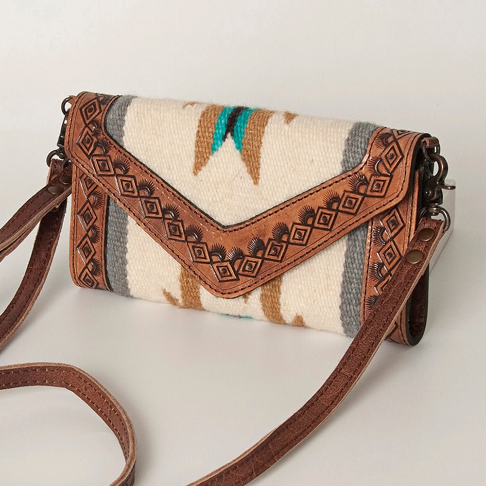 American Darling Hand Tooled Saddle Blanket Genuine Leather