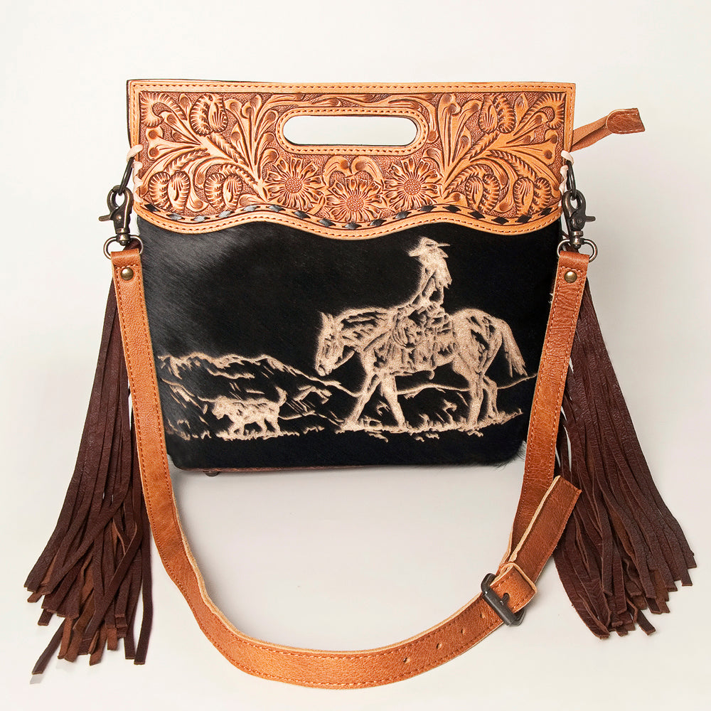 American Darling Clutch Hand Tooled Saddle Blanket Fabric Genuine Leather Western Women Bag Handbag Purse | Purses for Cute