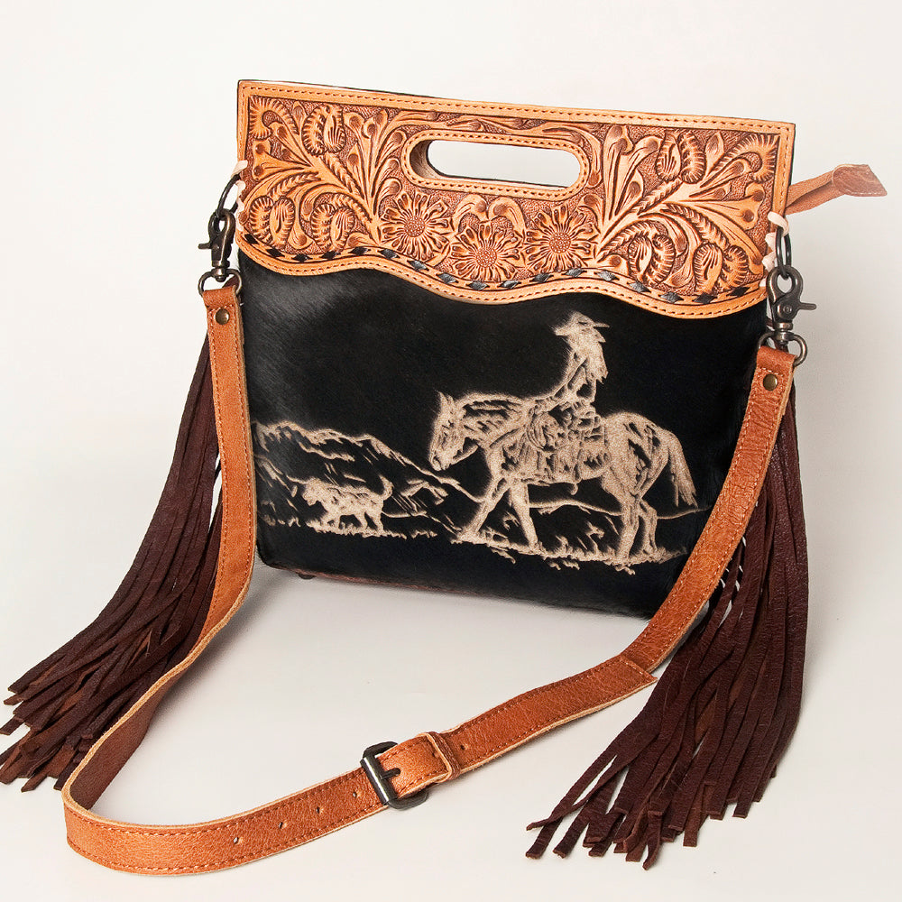American Darling Clutch Hand Tooled Saddle Blanket Fabric Genuine Leather Western Women Bag Handbag Purse | Purses for Cute