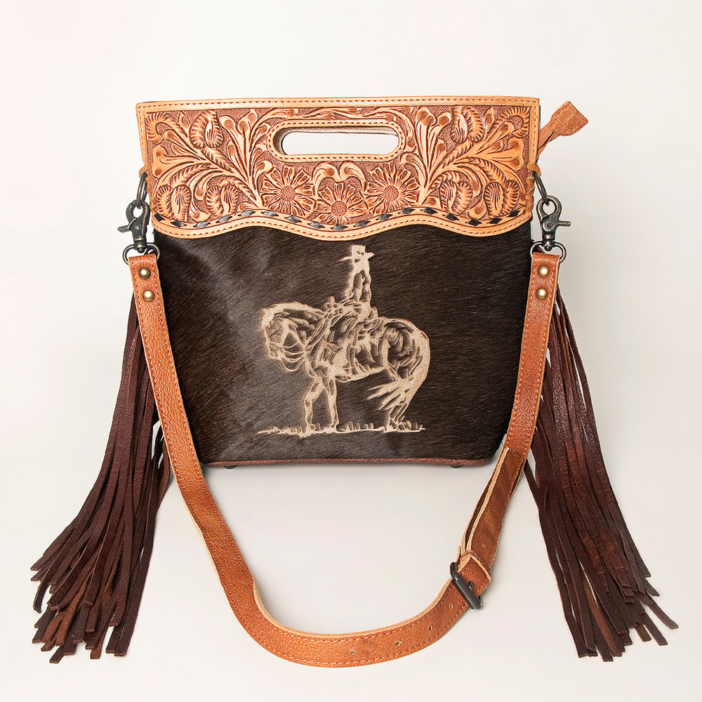 American Darling Clutch Hand Tooled Saddle Blanket Fabric Genuine Leather Western Women Bag Handbag Purse | Purses for Cute