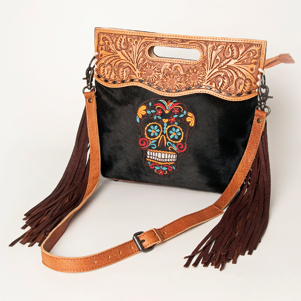 American Darling Clutch Hand Tooled Saddle Blanket Fabric Genuine Leather Western Women Bag Handbag Purse | Purses for Cute