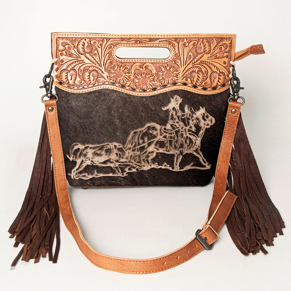 American Darling Clutch Hand Tooled Saddle Blanket Fabric Genuine Leather Western Women Bag Handbag Purse | Purses for Cute