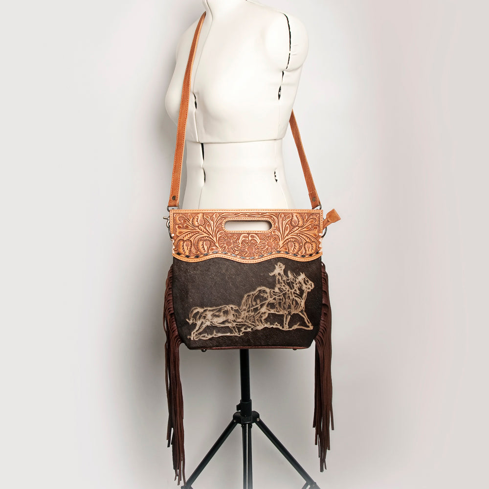 American Darling Clutch Hand Tooled Saddle Blanket Fabric Genuine Leather Western Women Bag Handbag Purse | Purses for Cute