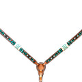 Hilason Western Braided Rawhide Leather Breast Collar — Tan