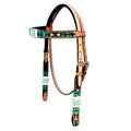 Hilason Western Horse Headstall Rawhide Braided American Leather Tan