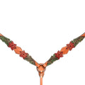 Bar H Equine Horse Genuine Leather Floral Design Hand Painted Breast Collar ,Headstall Brown