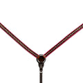 Bar H Equine Horse Genuine Leather Buckstitch Stud Breast Collar ,Headstall Brown