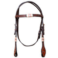 BAR H EQUINE Western Horse Genuine Leather Tack Set Dark Brown