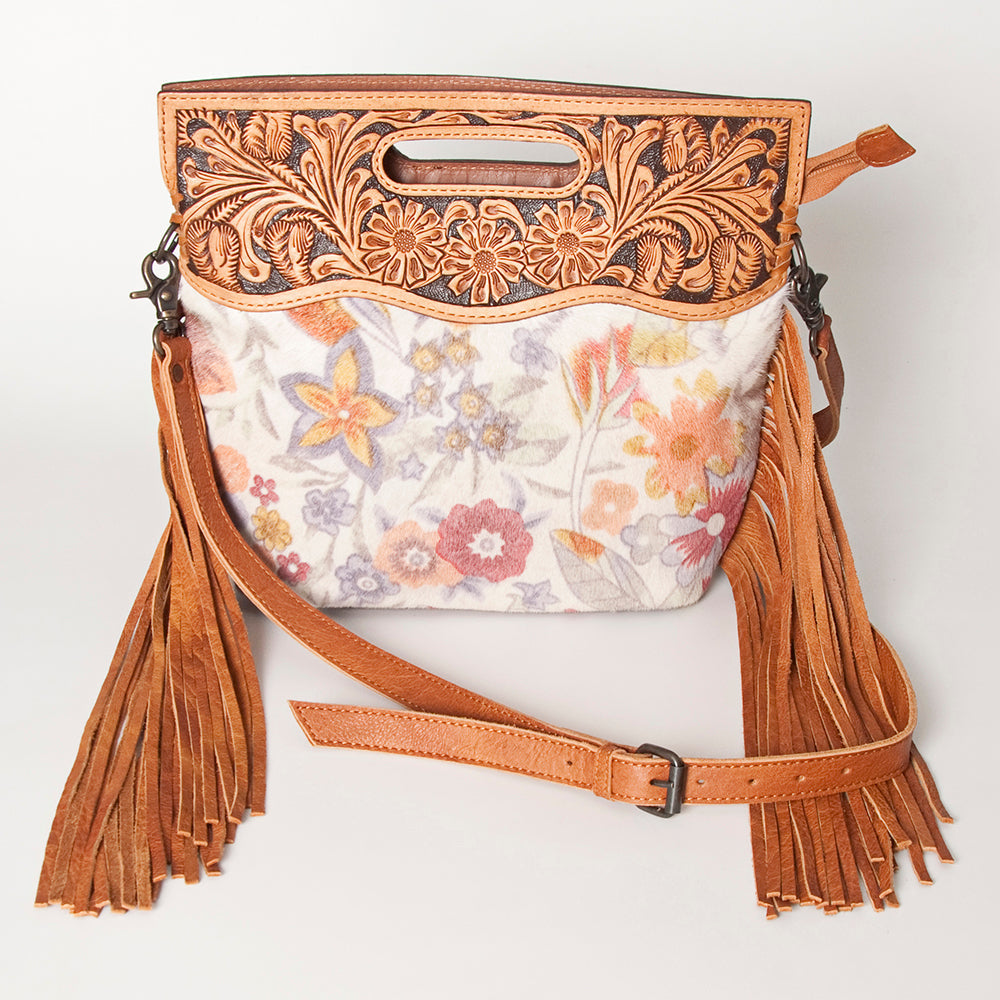 American Darling Clutch Hand Tooled Saddle Blanket Fabric Genuine Leather Western Women Bag Handbag Purse | Purses for Cute
