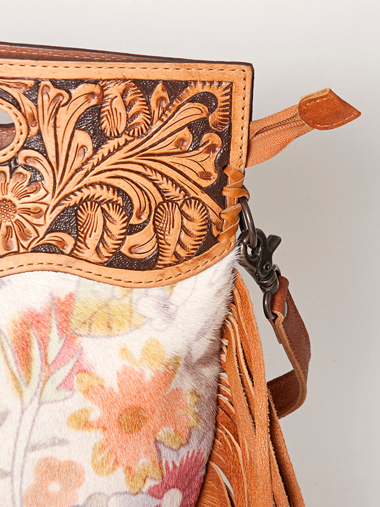 American Darling Clutch Hand Tooled Saddle Blanket Fabric Genuine Leather Western Women Bag Handbag Purse | Purses for Cute
