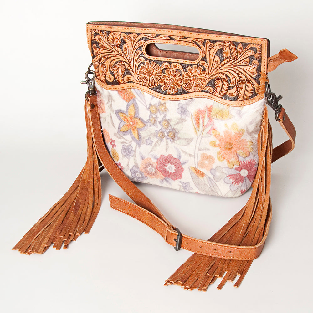 American Darling Clutch Hand Tooled Saddle Blanket Fabric Genuine Leather Western Women Bag Handbag Purse | Purses for Cute