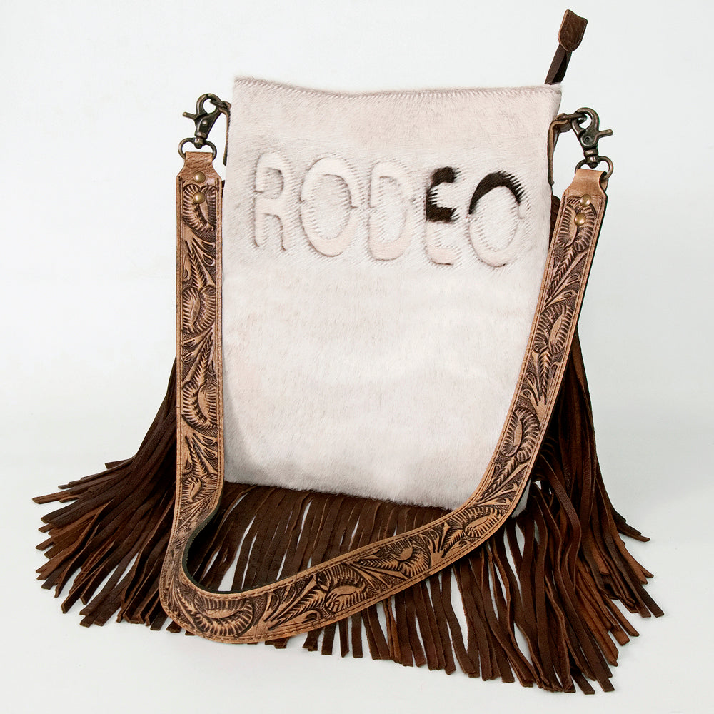American Darling Messenger Hand Tooled Hair On Genuine Leather Western Women Bag Handbag Purse | Cute