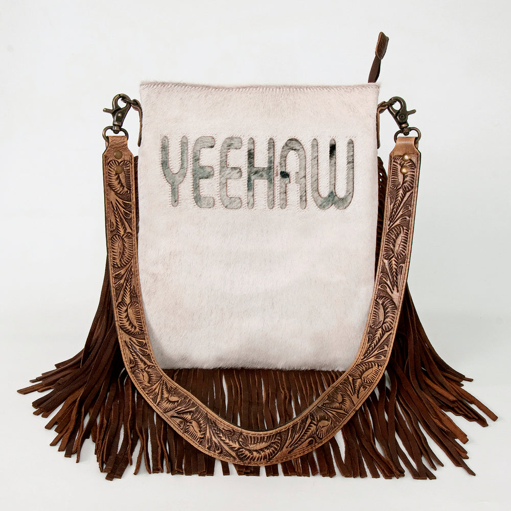 American Darling Messenger Hand Tooled Hair On Genuine Leather Western Women Bag Handbag Purse | Cute