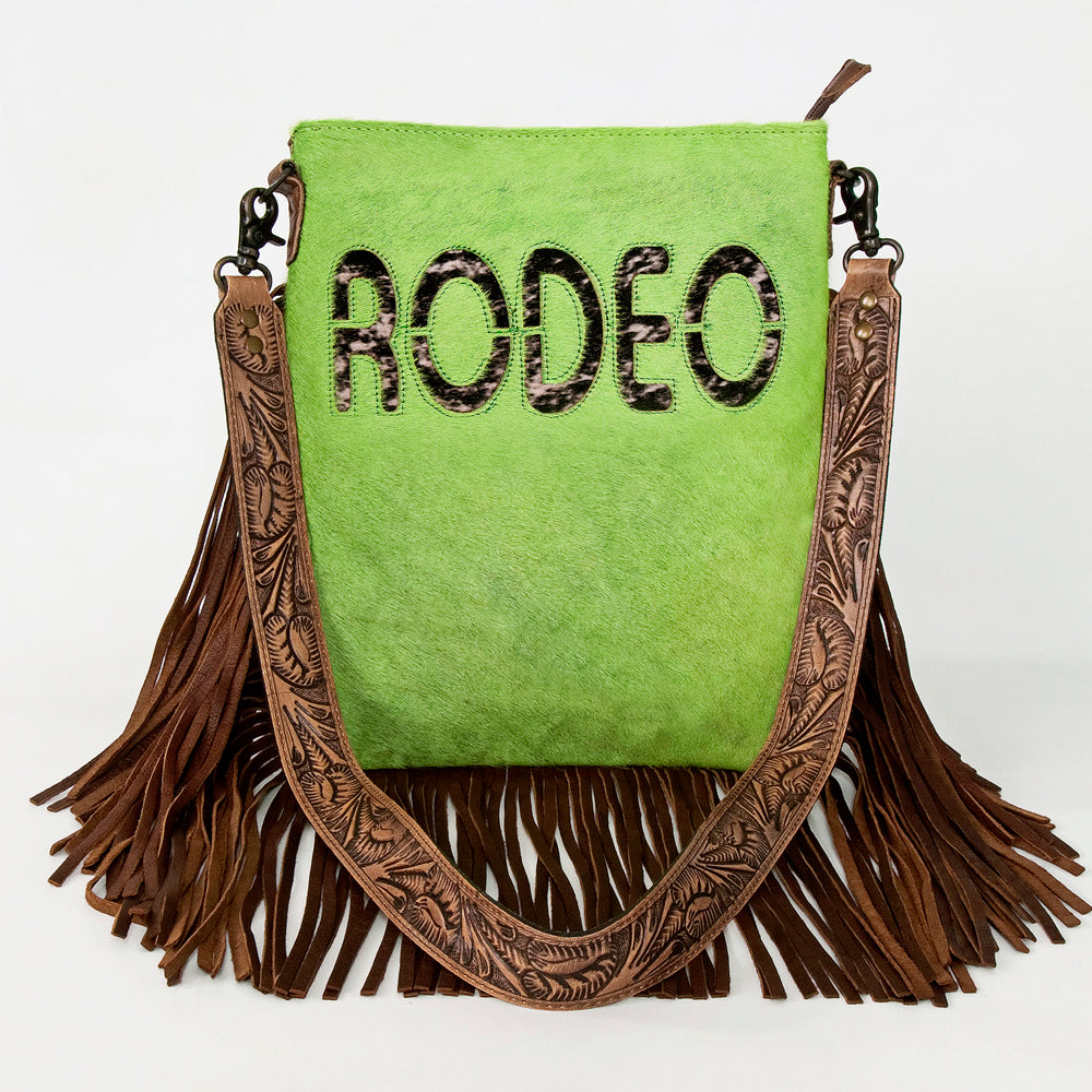 American Darling Messenger Hand Tooled Hair On Genuine Leather Western Women Bag Handbag Purse | Cute