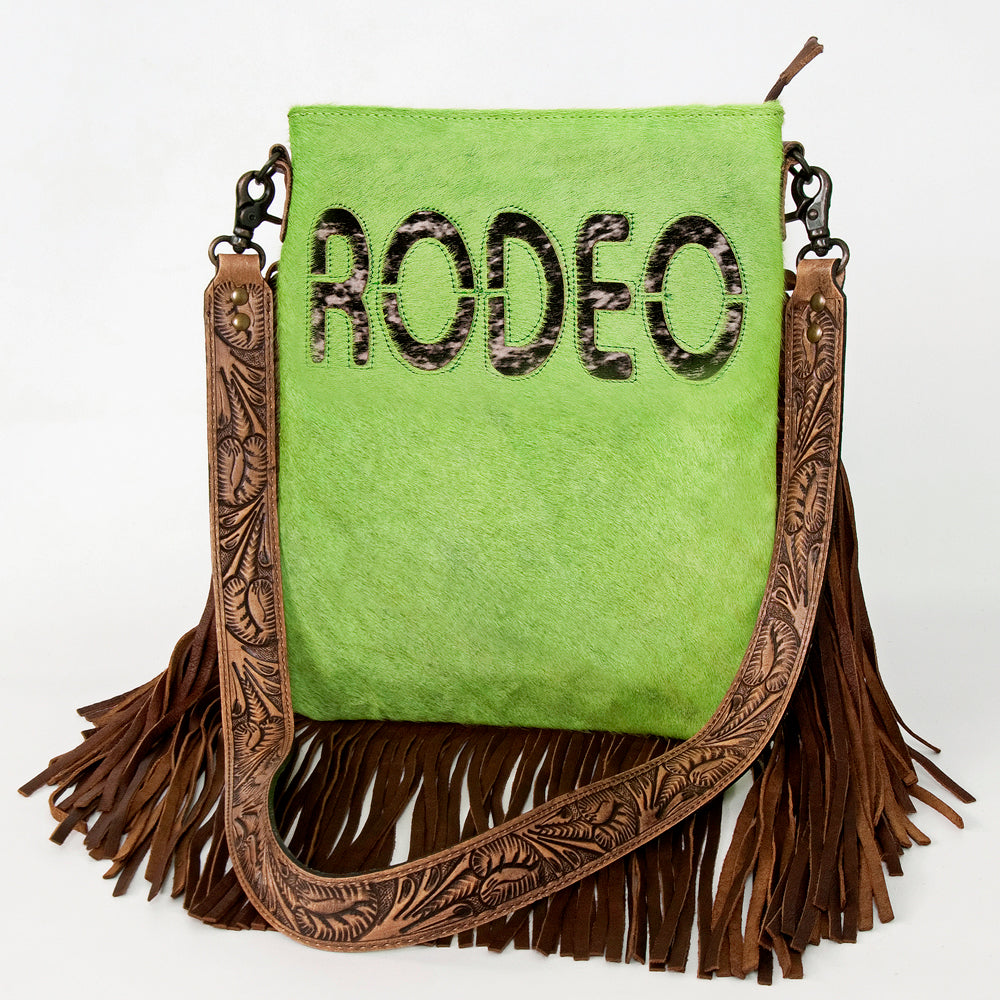 American Darling Messenger Hand Tooled Hair On Genuine Leather Western Women Bag Handbag Purse | Cute