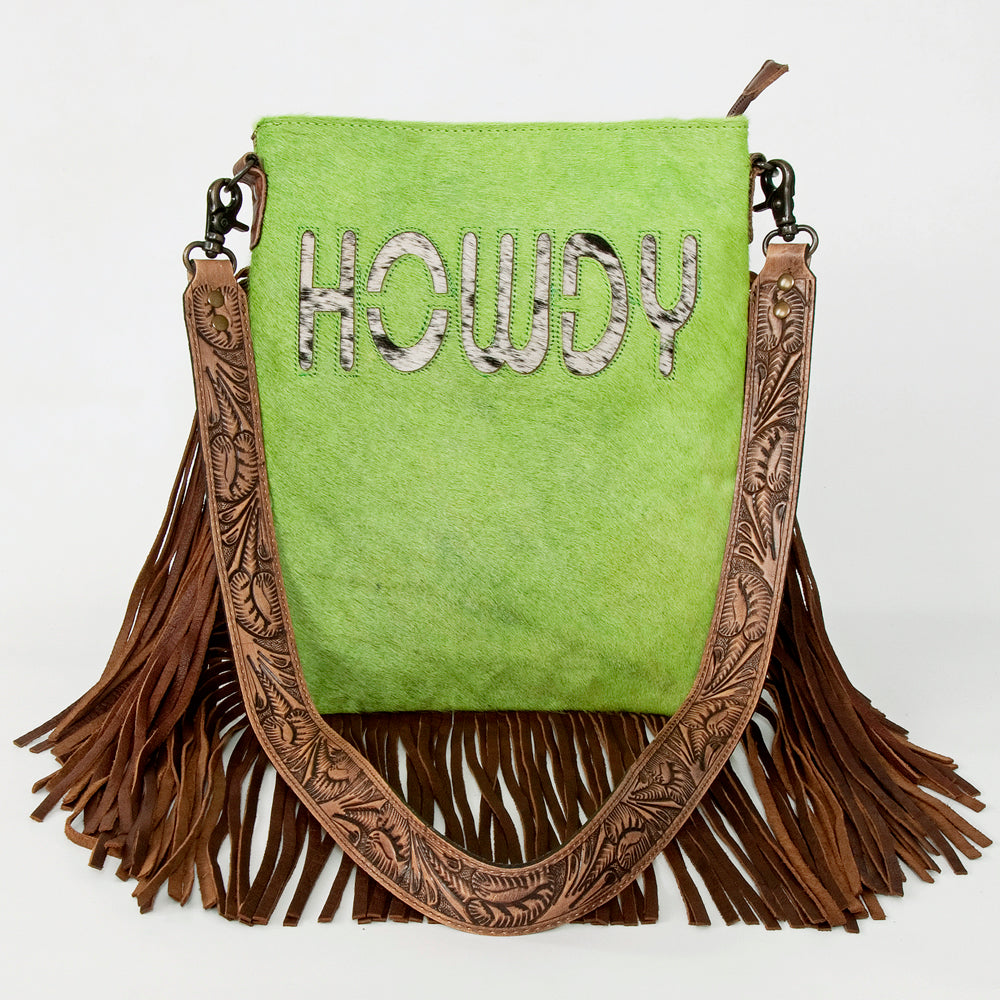 American Darling Messenger Hand Tooled Hair On Genuine Leather Western Women Bag Handbag Purse | Cute