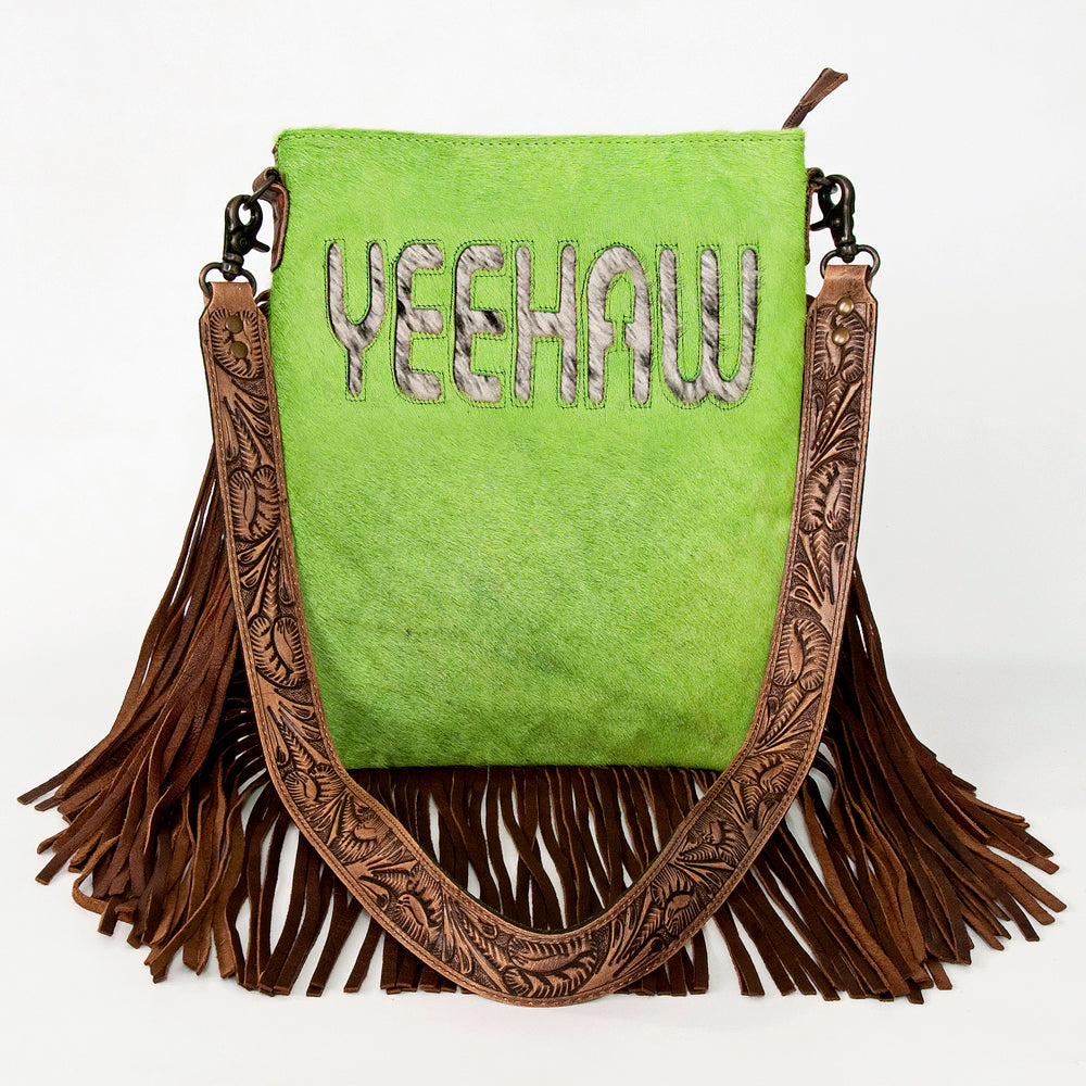 American Darling Messenger Hand Tooled Hair On Genuine Leather Western Women Bag Handbag Purse | Cute