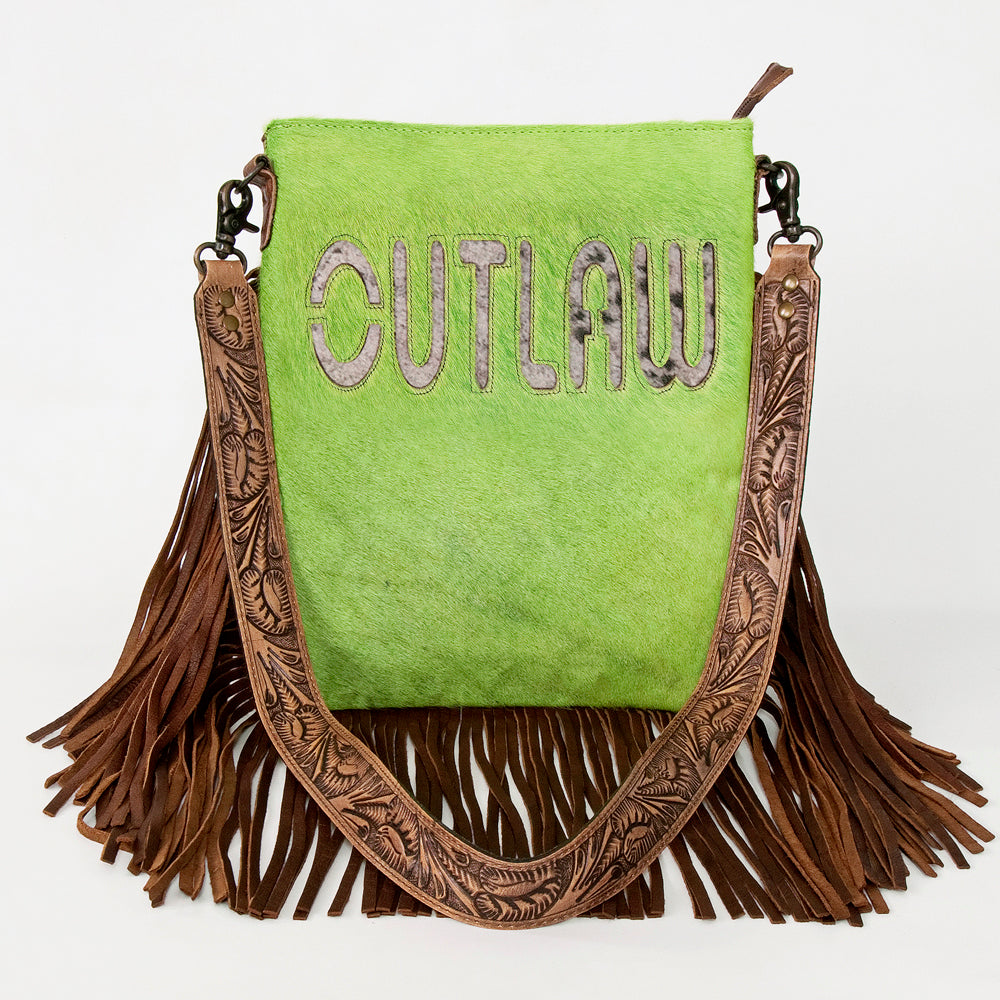 American Darling Messenger Hand Tooled Hair On Genuine Leather Western Women Bag Handbag Purse | Cute