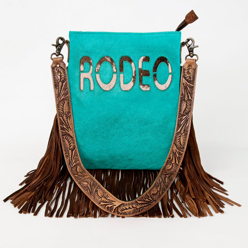 American Darling Messenger Hand Tooled Hair On Genuine Leather Western Women Bag Handbag Purse | Cute