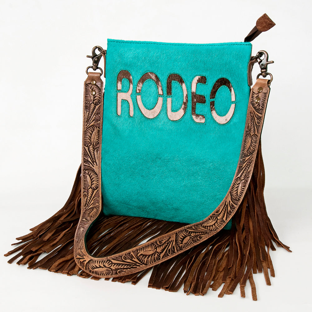 American Darling Messenger Hand Tooled Hair On Genuine Leather Western Women Bag Handbag Purse | Cute