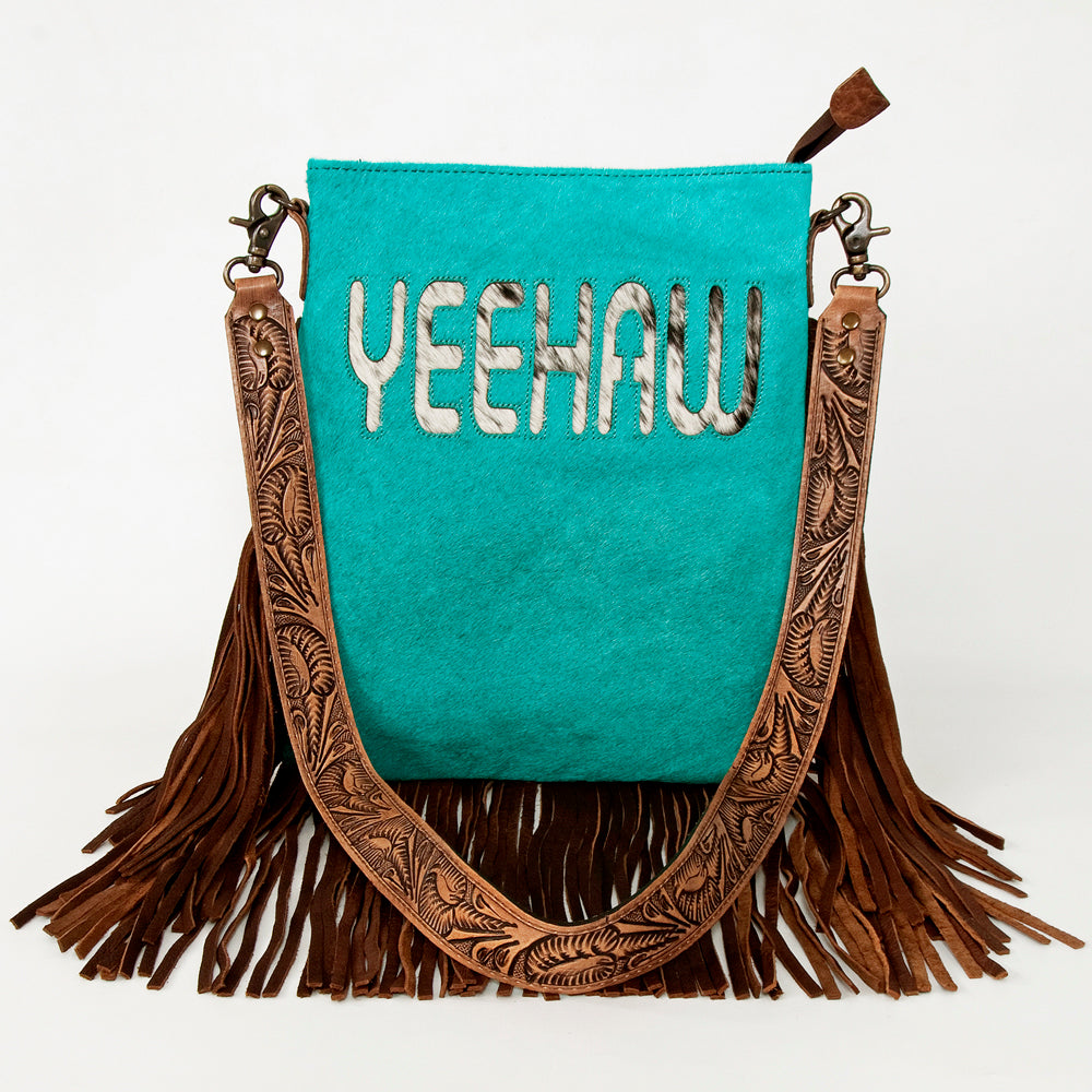 American Darling Messenger Hand Tooled Hair On Genuine Leather Western Women Bag Handbag Purse | Cute