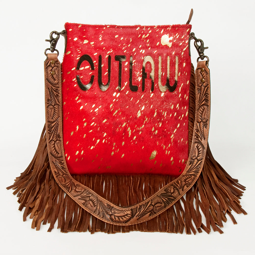 American Darling Messenger Hand Tooled Hair On Genuine Leather Western Women Bag Handbag Purse | Cute