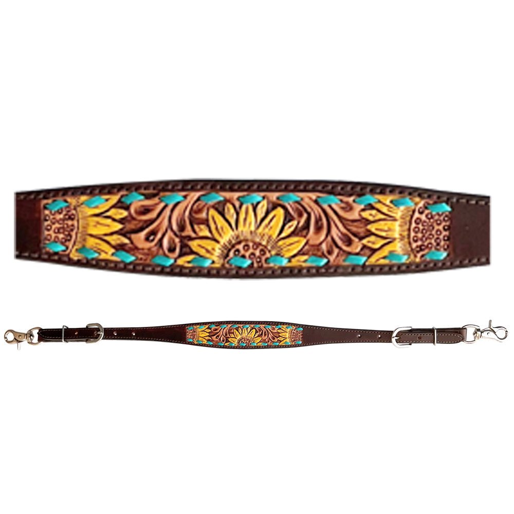 Bar H Equine Genuine Western American Leather Horse Premium Headstall & Breast Collar Set