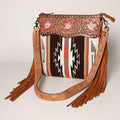 American Darling Hand-Tooled Saddle Blanket Leather Crossbody Bag