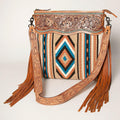 American Darling Hand-Tooled Saddle Blanket Leather Crossbody Bag