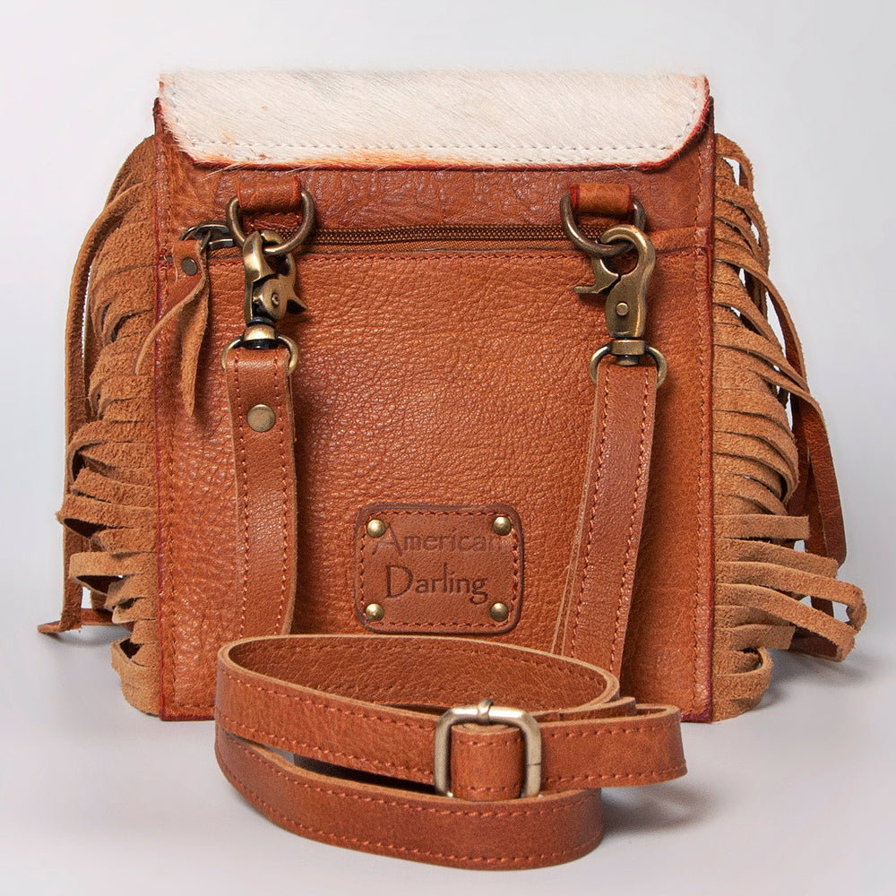 American Darling Crossbody Hand Tooled Hair-On Genuine Leather