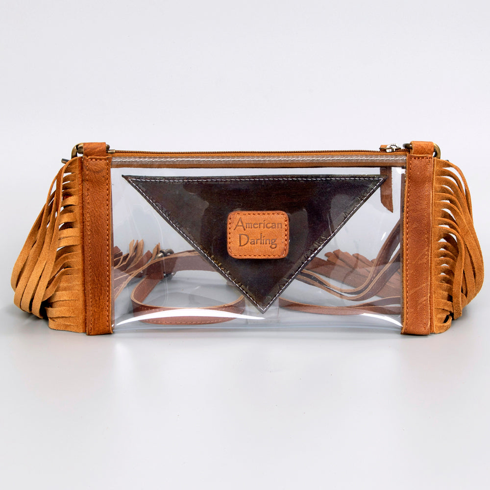 American Darling Clear Bag Hand Tooled Genuine Leather