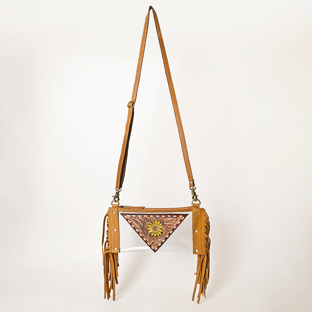 American Darling Clear Bag Hand Tooled Genuine Leather