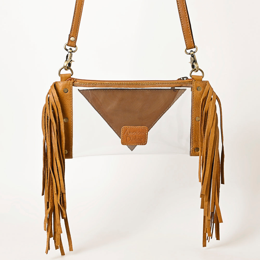 American Darling Clear Bag Hand Tooled Genuine Leather