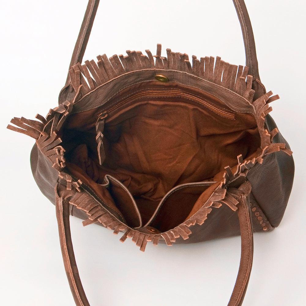 Never Mind Tote Vintage Handmade Genuine Cowhide Leather