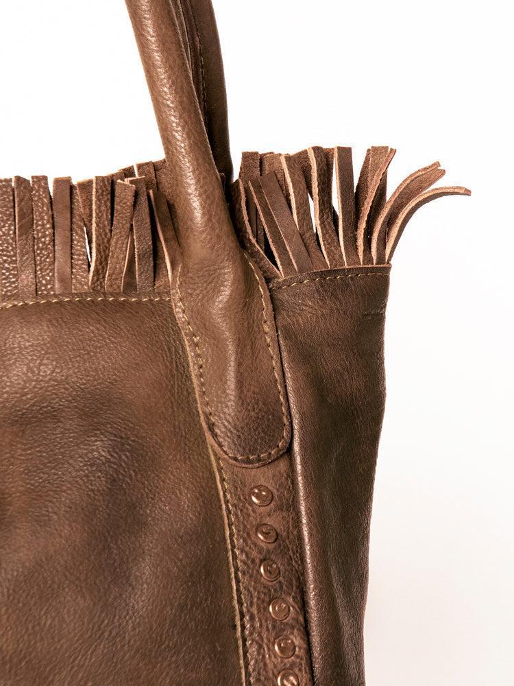 Never Mind Tote Vintage Handmade Genuine Cowhide Leather