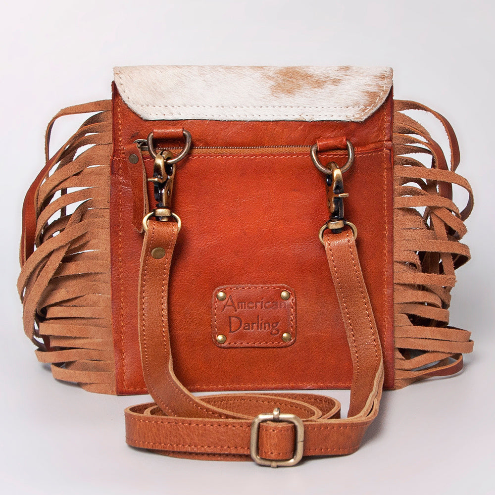American Darling Crossbody Hand Tooled Hair-On Genuine Leather