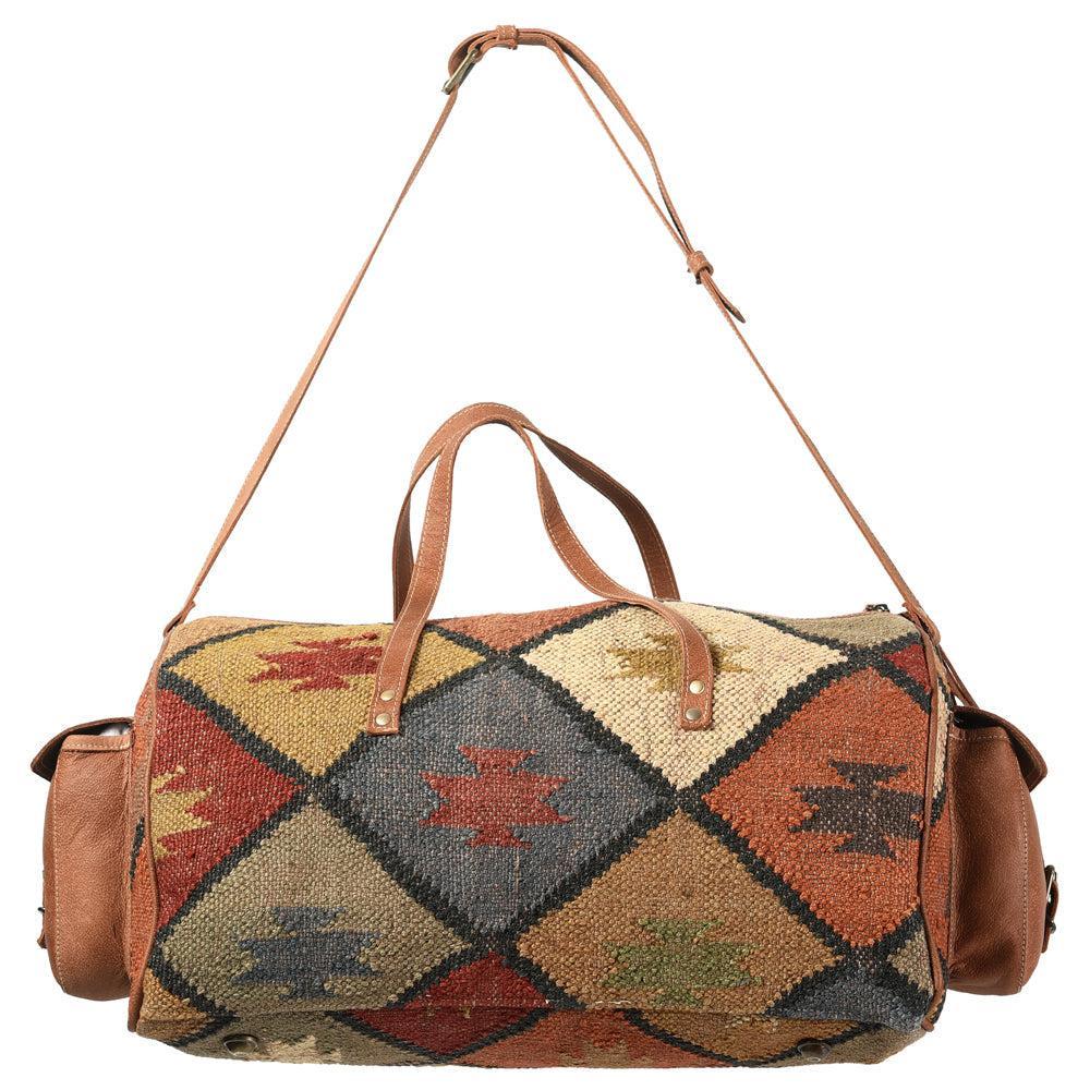 Ohlay Upcycled Wool & Genuine Leather Duffel Bag