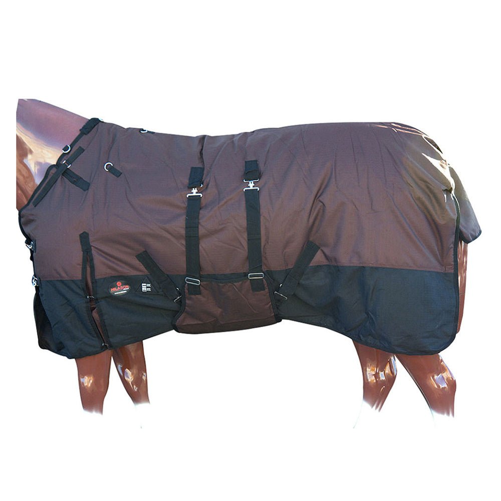 Hilason 600D Winter Waterproof Horse Turnout Blanket Belly Wrap Brown Black