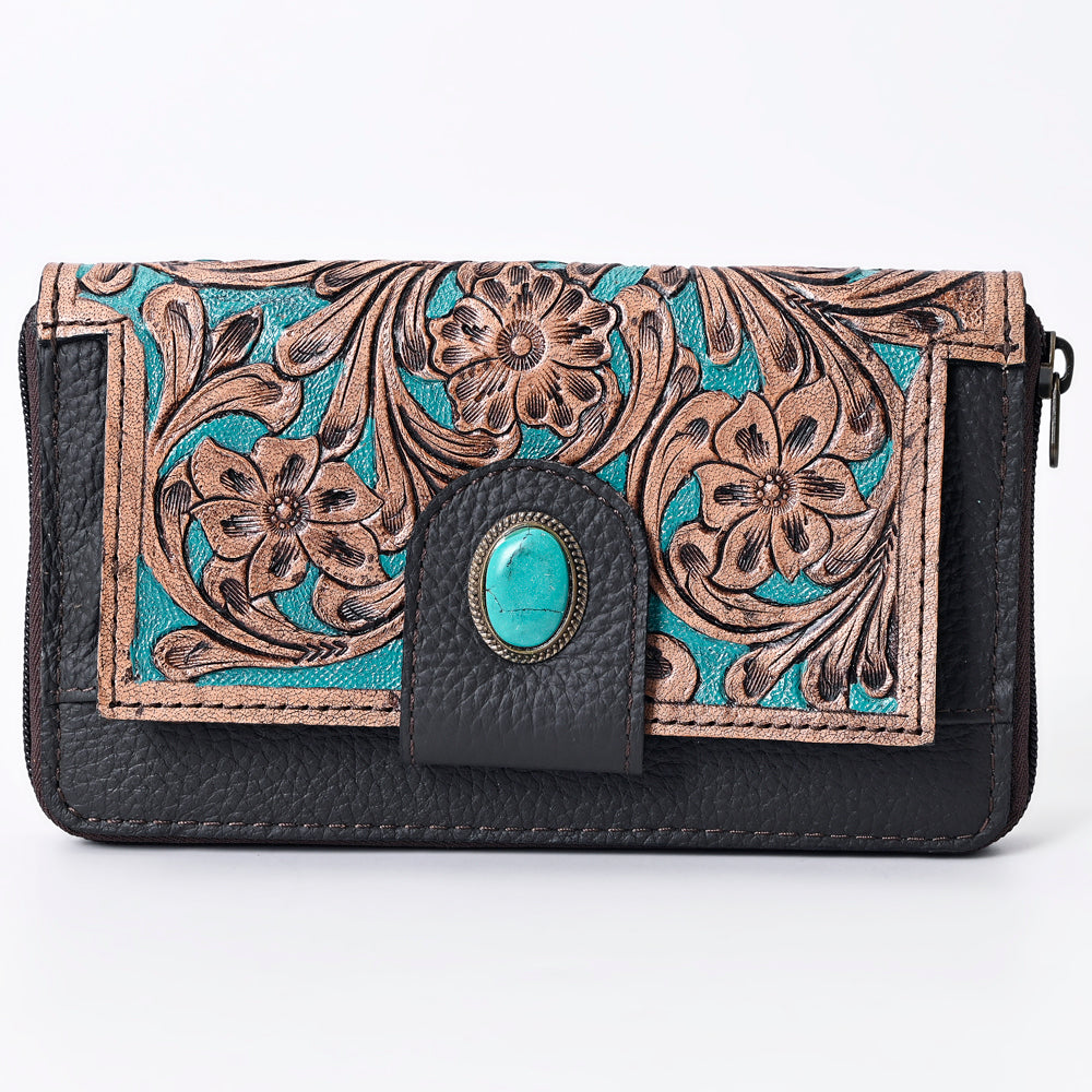 OHLAY Hand-Tooled Genuine Leather Wallet
