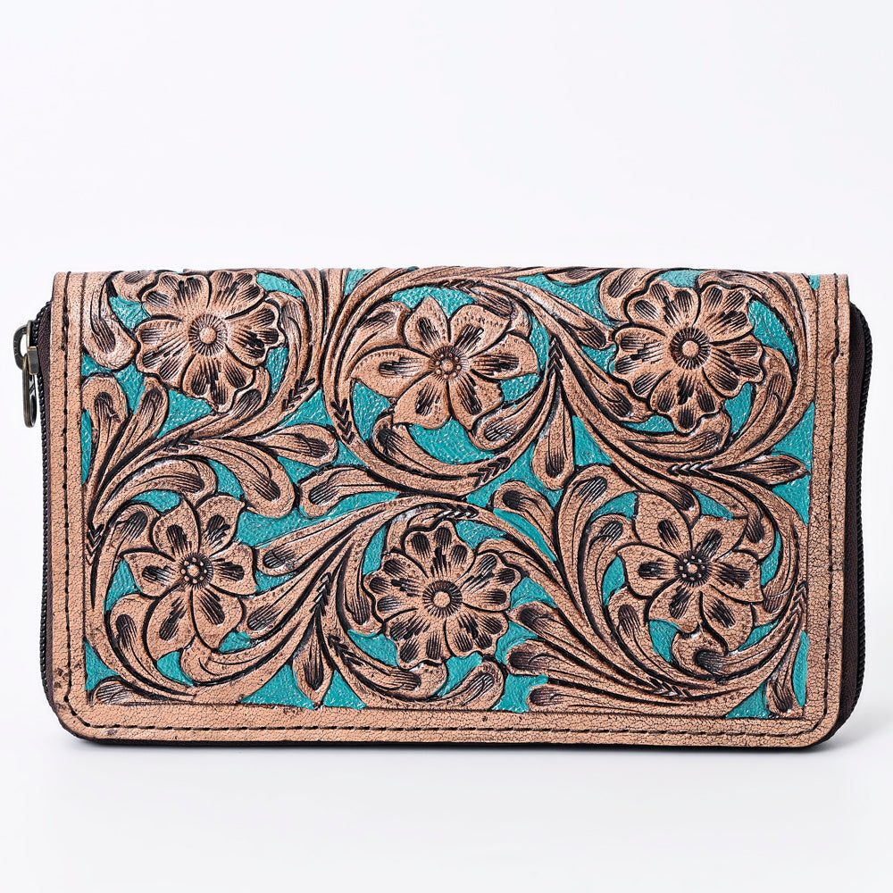 OHLAY Hand-Tooled Genuine Leather Wallet