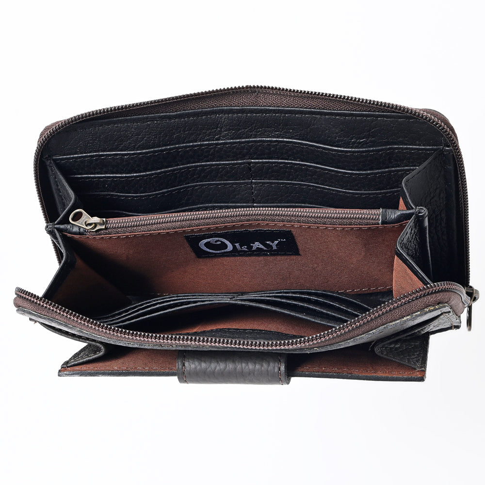 OHLAY Hand-Tooled Genuine Leather Wallet