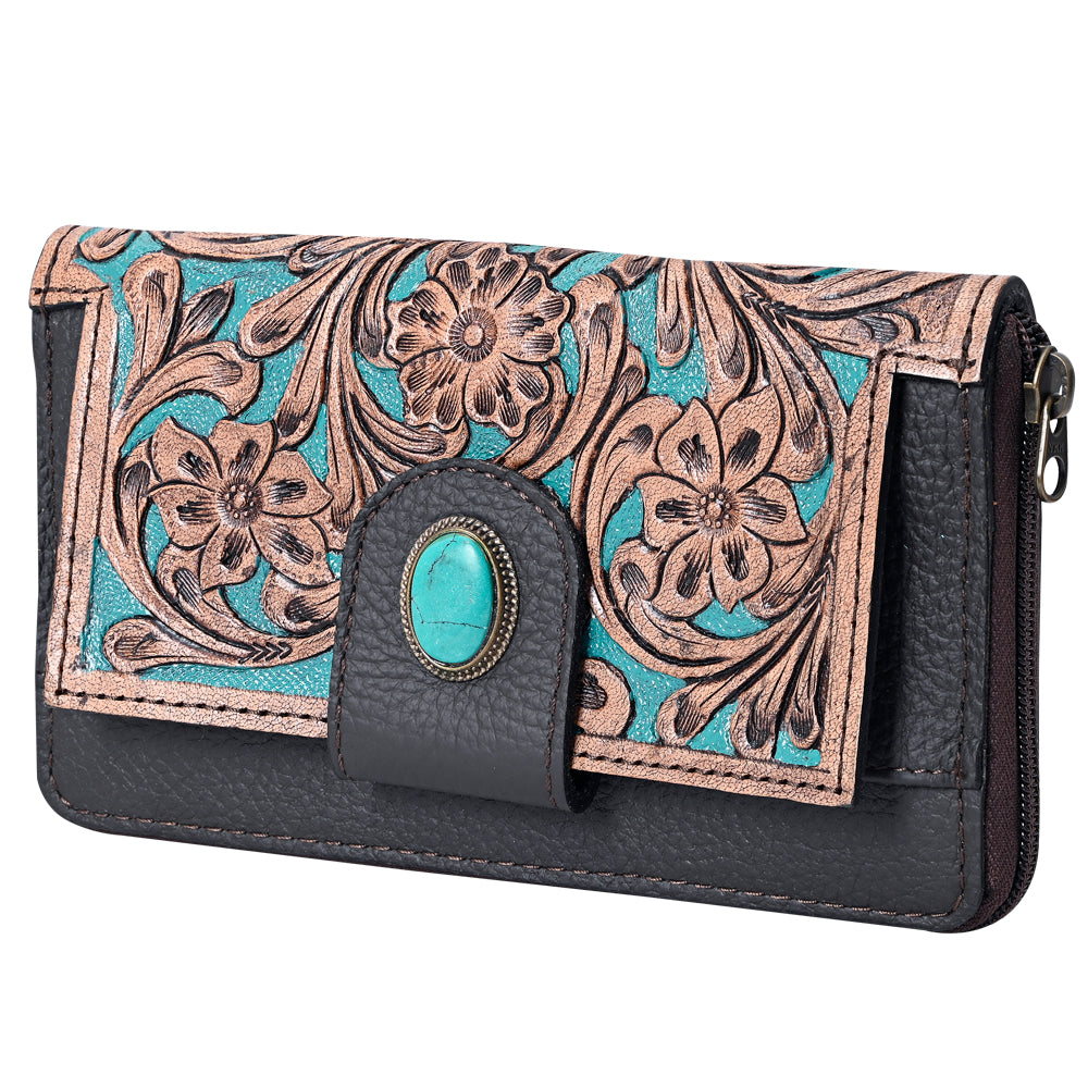 OHLAY Hand-Tooled Genuine Leather Wallet