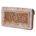 Ohlay Wallet Hand Tooled Hair-on Genuine Leather
