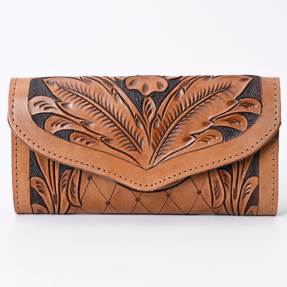 Ohlay Wallet Hand Tooled Genuine Leather