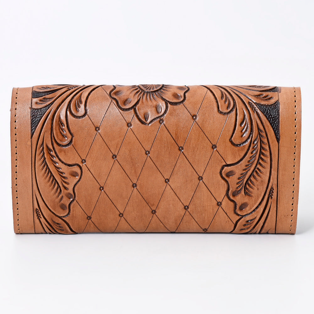 Ohlay Wallet Hand Tooled Genuine Leather